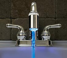 blue led faucet light